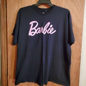 Barbie Logo T-Shirt in Black and Pink Sz XXL. short Sleeve.